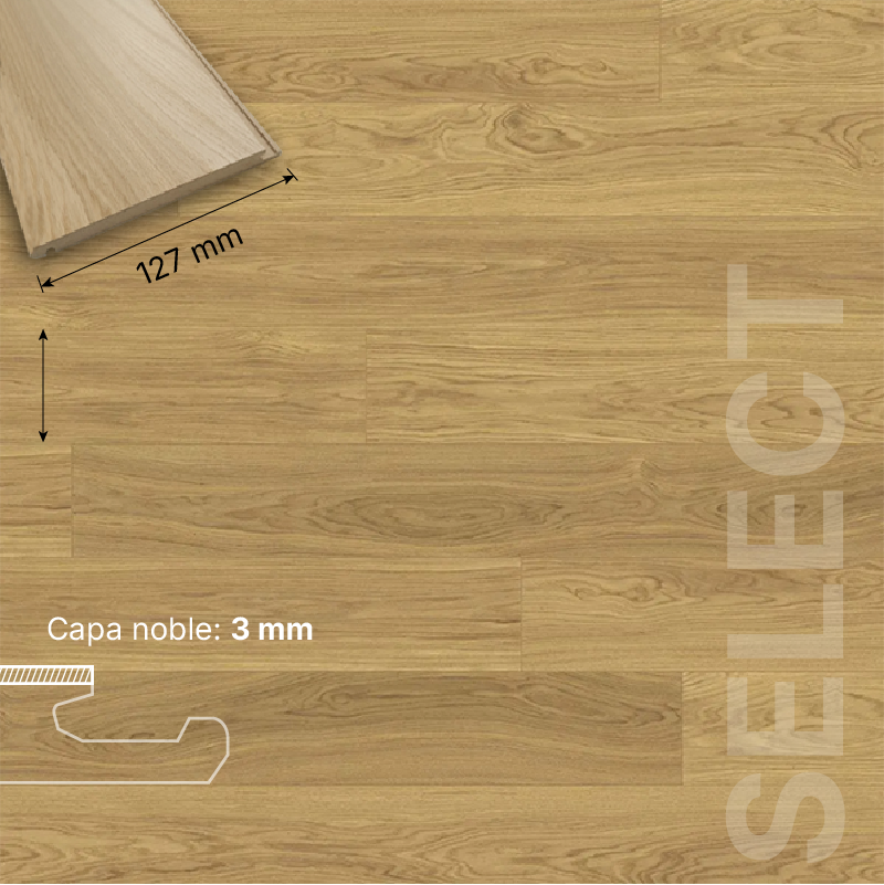ROBLE FLOTANTE HDF - 14/3 - PREMIUM 127
